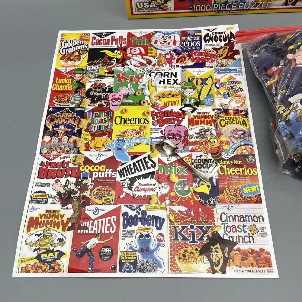 White Mountain Jigsaw 1000 Piece Puzzle G CEREAL BOXES #1261A COMPLETE
